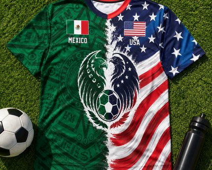 Personalized Soccer Jersey Custom Name USA Mexico Flag Gift for Football Lovers