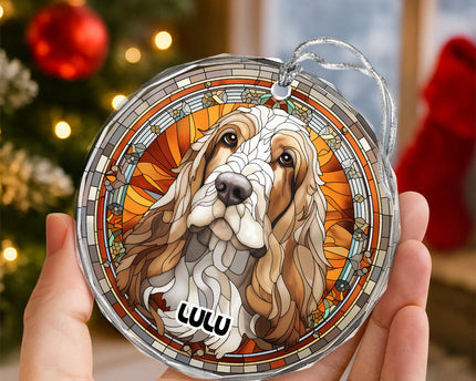 Personalized Dog Portrait Art Glass Ornament Gift For Dog Lovers