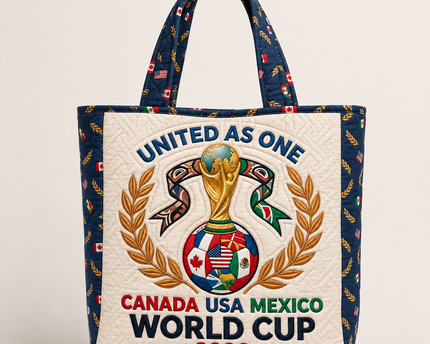 World Cup 2026 Quilted Tote Bag Gift for Soccer Fans