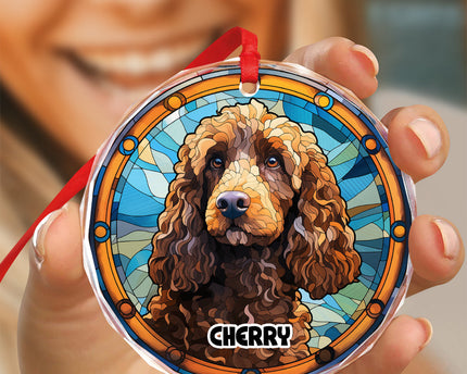 Personalized Dog Portrait Art Glass Ornament Gift For Dog Lovers