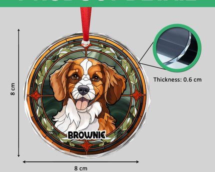 Personalized Dog Portrait Art Glass Ornament Gift For Dog Lovers