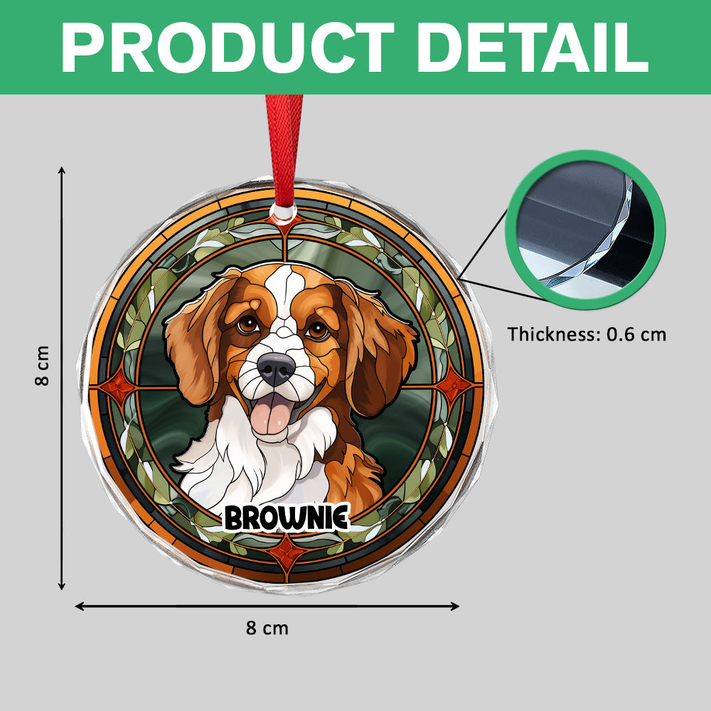 Personalized Dog Portrait Art Glass Ornament Gift For Dog Lovers