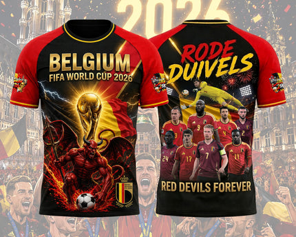 Belgium World Cup 2026 Soccer Jersey - Red Devils Forever All-Over Print Jersey