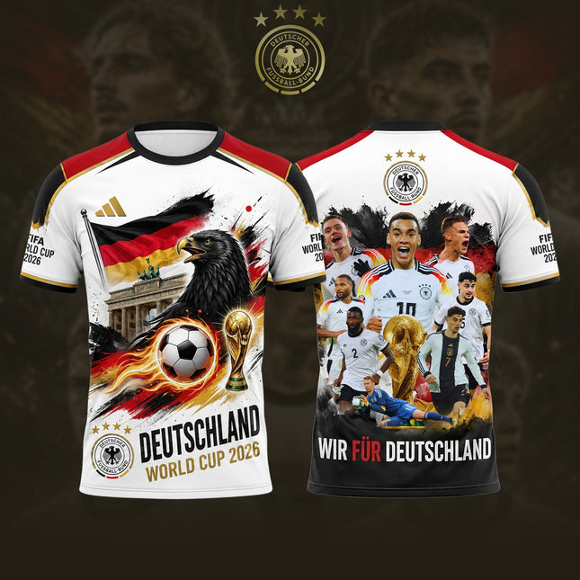 Wir Für Deutschland Germany World Cup 2026 Eagle & Brandenburg Gate Jersey
