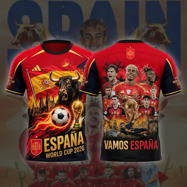 Vamos España Men's Soccer T-Shirt - World Cup 2026 Commemorative Jersey