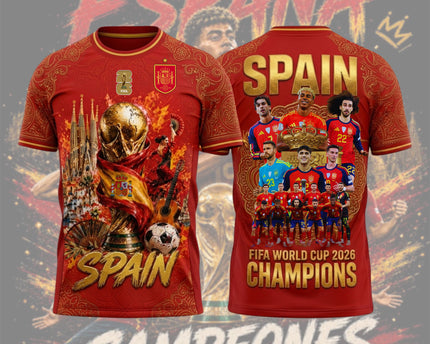 Spain Football 2026 FIFA World Cup Champions Premium Fan Gear Jersey