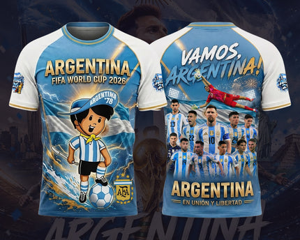 Argentina World Cup 2026 Vamos Argentina 3D Jersey
