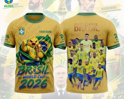 Brazil World Cup 2026 Fan Jersey – Custom Name Soccer Jersey
