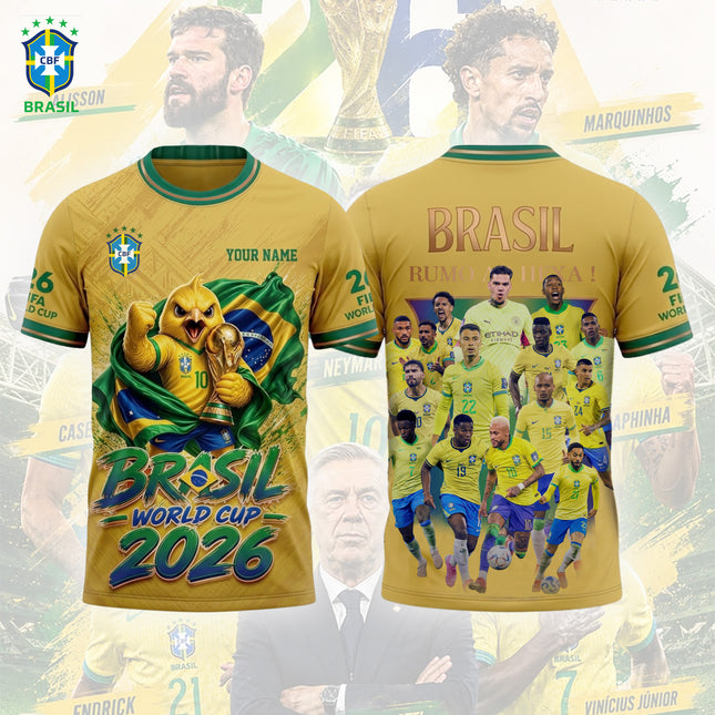 Brazil World Cup 2026 Fan Jersey – Custom Name Soccer Jersey