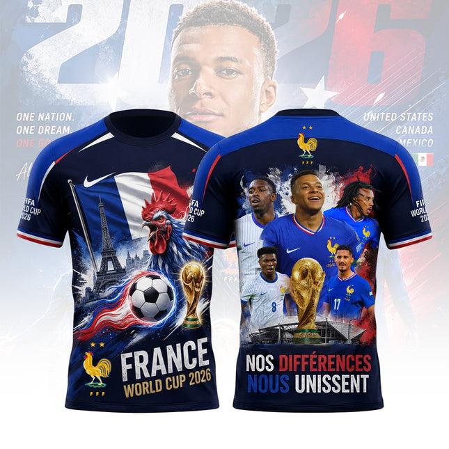 Nos Différences Nous Unissent Jersey - France World Cup 2026 3D Jersey