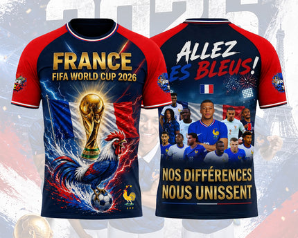 France World Cup 2026 Soccer Jersey - Allez Les Bleus 3D Jersey