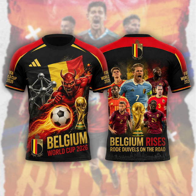 Belgium World Cup 2026 Soccer Jersey - Red Devils All-Over Print Jersey