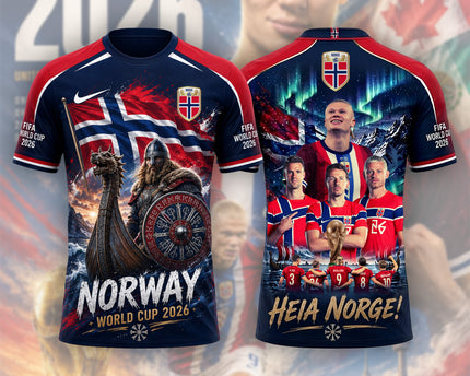 Norway World Cup 2026 Soccer Jersey - Heja Norge All-Over Print Jersey