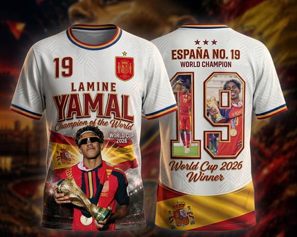 Lamine Yamal Champion of the World Spain 2026 World Cup Winner Graphic Jersey