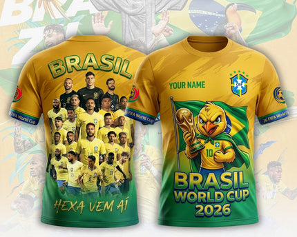 Brazil Trophy Mascot Fan Jersey – Custom Name World Cup 2026 Soccer Jersey