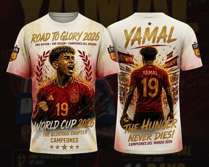 Lamine Yamal World Cup 2026 Champion Jersey The Hunger Never Dies AOP Jersey