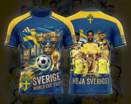 Sweden World Cup 2026 Soccer Jersey - Heja Sverige All-Over Print Jersey