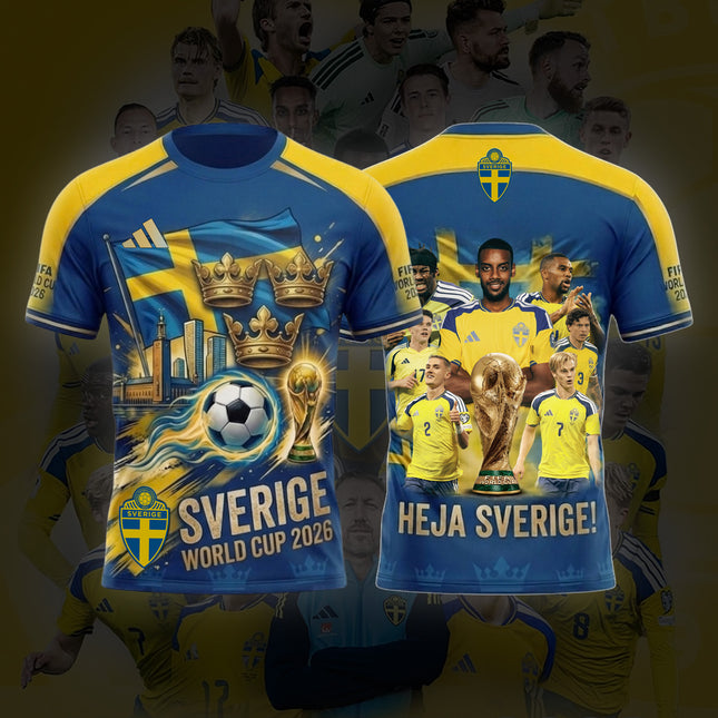 Sweden World Cup 2026 Soccer Jersey - Heja Sverige All-Over Print Jersey