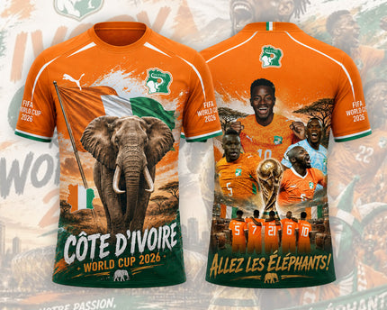 Ivory Coast World Cup 2026 Soccer Jersey - Allez Les Éléphants All-Over Print Jersey