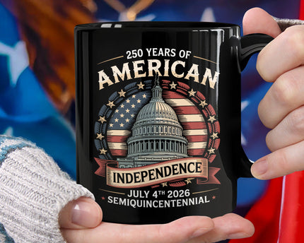 250 Years Of America Black Mug