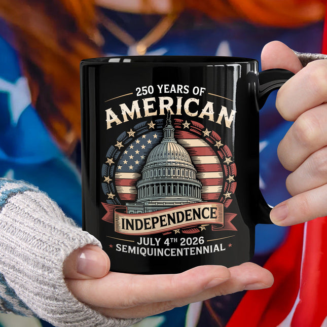 250 Years Of America Black Mug