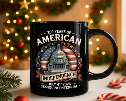 250 Years Of America Black Mug