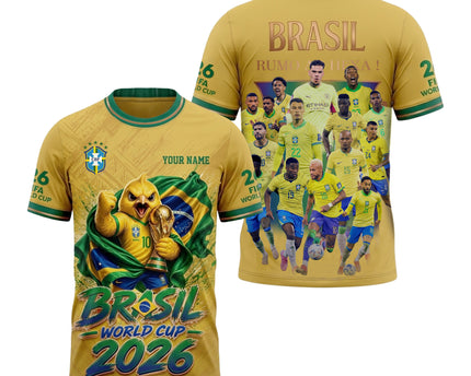 Brazil World Cup 2026 Fan Jersey – Custom Name Soccer Jersey