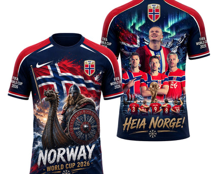 Norway World Cup 2026 Soccer Jersey - Heja Norge All-Over Print Jersey