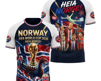 Norway World Cup 2026 Soccer Jersey - Heia Norge All-Over Print Jersey
