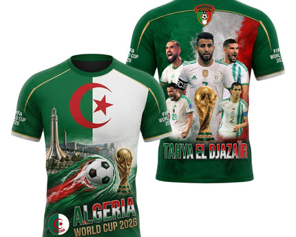 Algeria World Cup 2026 Soccer Jersey - Tahya El Djazaïr All-Over Print Jersey