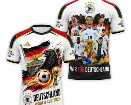 Wir Für Deutschland Germany World Cup 2026 Eagle & Brandenburg Gate Jersey
