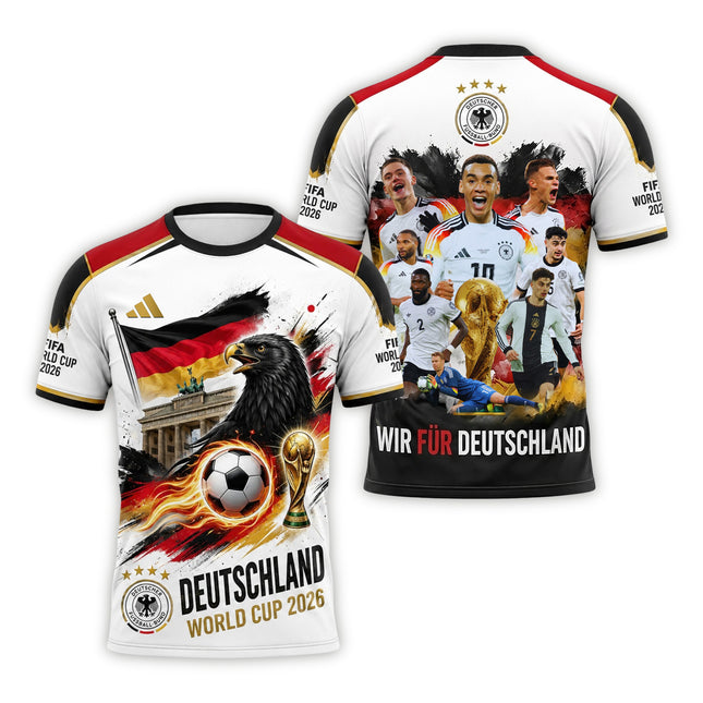 Wir Für Deutschland Germany World Cup 2026 Eagle & Brandenburg Gate Jersey