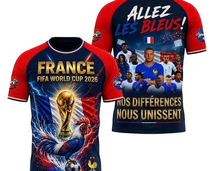 France World Cup 2026 Soccer Jersey - Allez Les Bleus 3D Jersey
