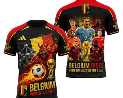 Belgium World Cup 2026 Soccer Jersey - Red Devils All-Over Print Jersey