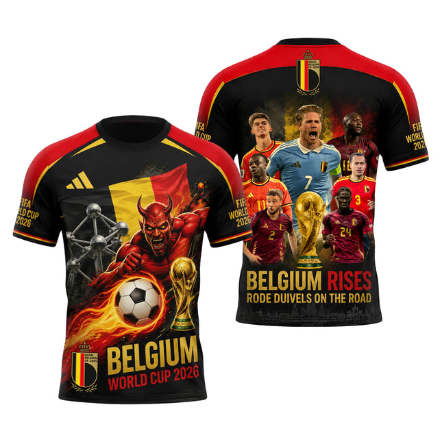 Belgium World Cup 2026 Soccer Jersey - Red Devils All-Over Print Jersey