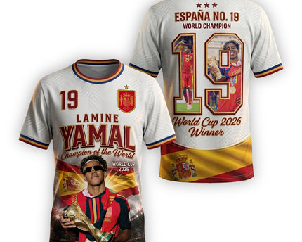 Lamine Yamal Champion of the World Spain 2026 World Cup Winner Graphic Jersey