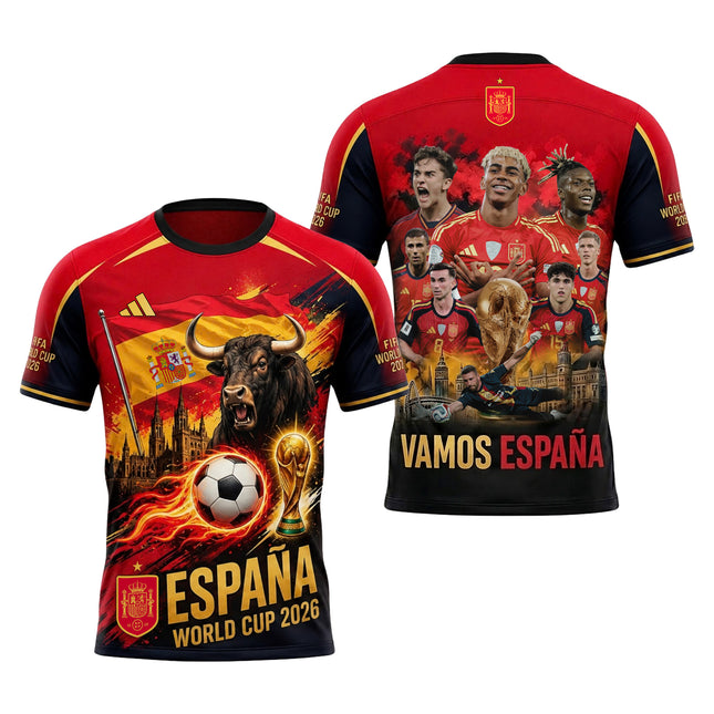 Vamos España Men's Soccer T-Shirt - World Cup 2026 Commemorative Jersey