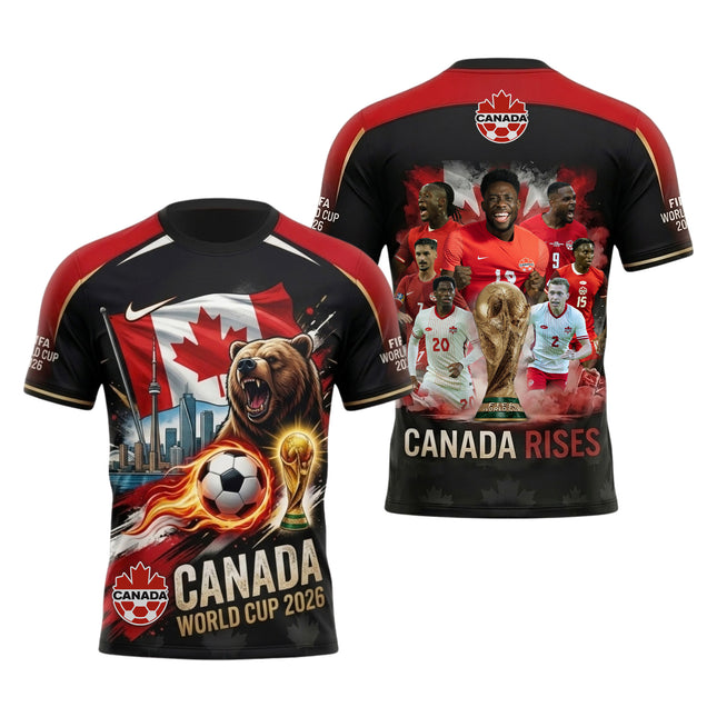 Canada World Cup 2026 Soccer Jersey - Canada Rises All-Over Print Jersey