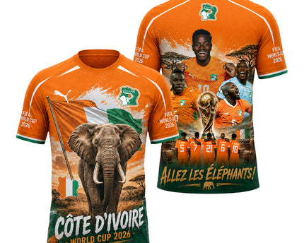 Ivory Coast World Cup 2026 Soccer Jersey - Allez Les Éléphants All-Over Print Jersey