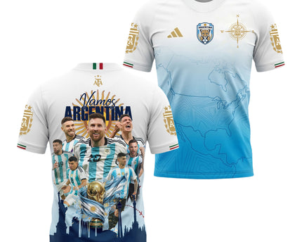 Vamos Argentina Champions Jersey - Messi and Team Squad Victory Soccer Jersey