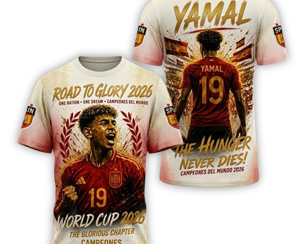 Lamine Yamal World Cup 2026 Champion Jersey The Hunger Never Dies AOP Jersey