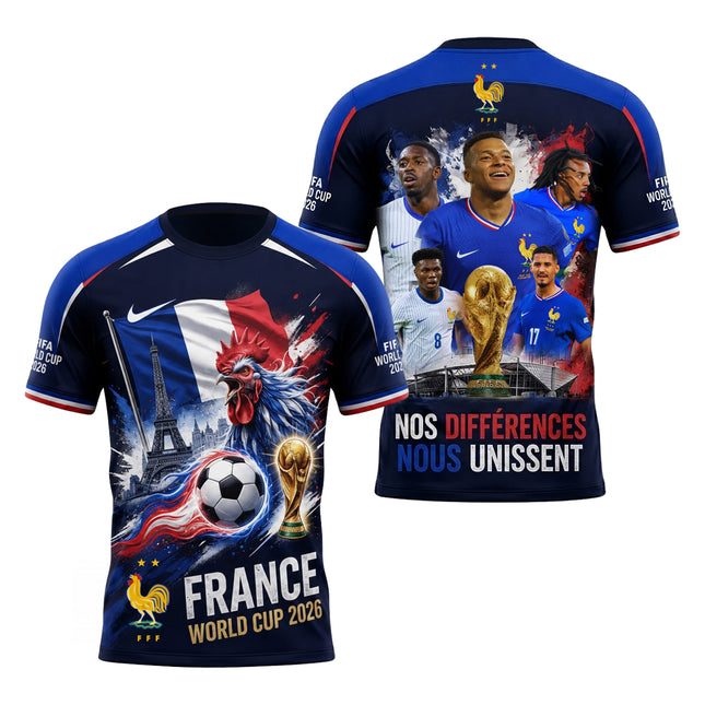 Nos Différences Nous Unissent Jersey - France World Cup 2026 3D Jersey