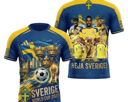 Sweden World Cup 2026 Soccer Jersey - Heja Sverige All-Over Print Jersey