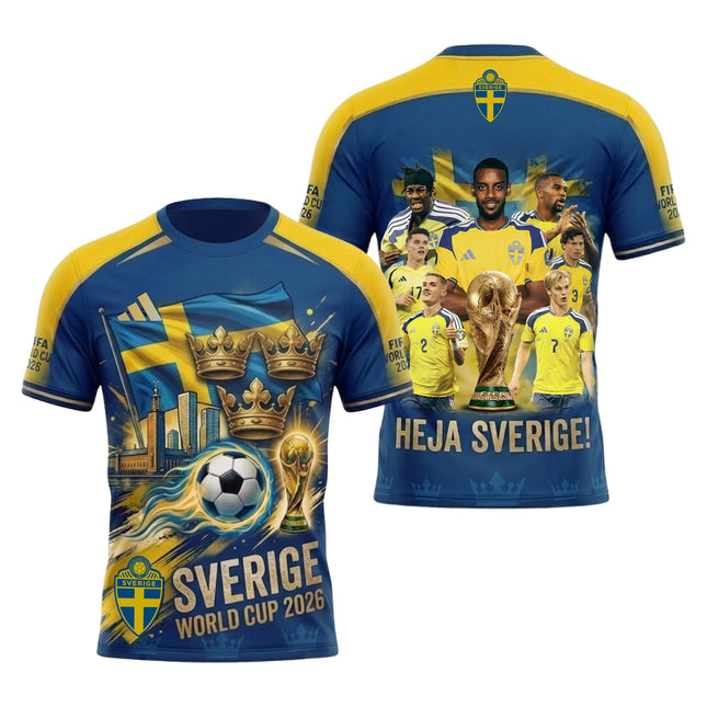 Sweden World Cup 2026 Soccer Jersey - Heja Sverige All-Over Print Jersey