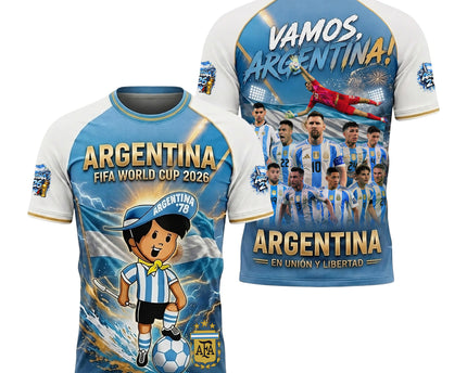 Argentina World Cup 2026 Vamos Argentina 3D Jersey