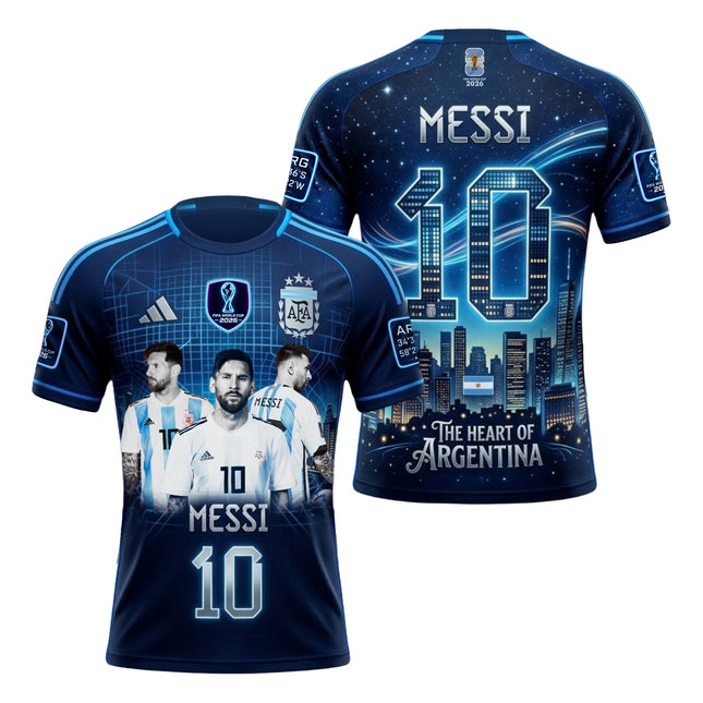 The Heart of Argentina - Messi #10 Argentina City Skyline Soccer Jersey
