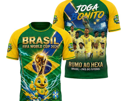 Brazil World Cup 2026 Champions "Joga Bonito" 3D Soccer Jersey