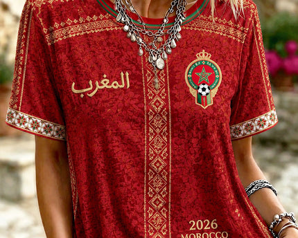 Morocco FIFA World Cup 2026 T-Shirt Women's Morocco National Team WC Merch Soccer Fan Present