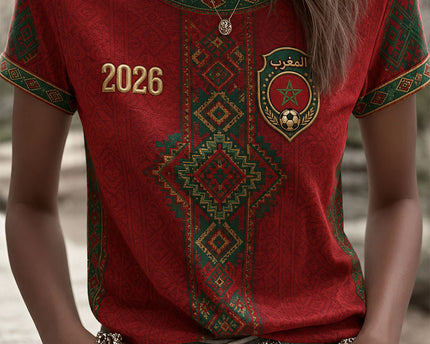 Morocco FIFA World Cup 2026 T-Shirt Women's Morocco National Team WC Merch Soccer Mom Gifts