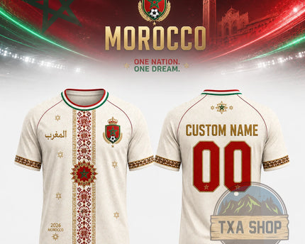Morocco Atlas Lions FIFA World Cup 2026 Custom Name Jersey